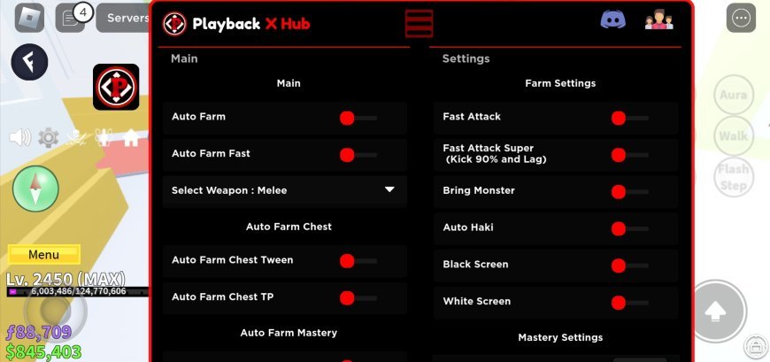 Blox Fruits PlayBack X Hub Mobile Script