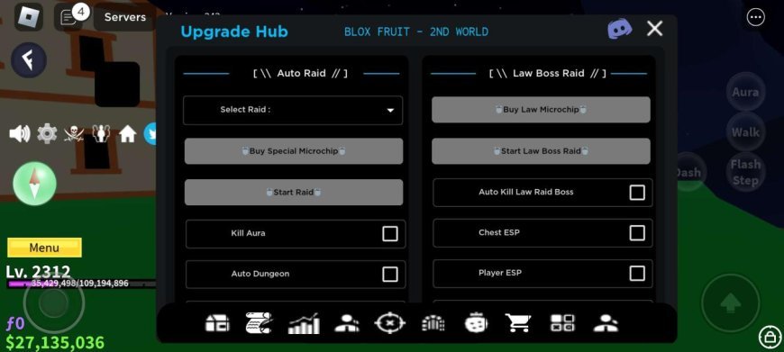 Blox Fruits Upgrade Hub Mobile Script