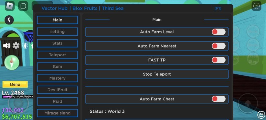 Blox Fruits Vector Hub Mobile Script