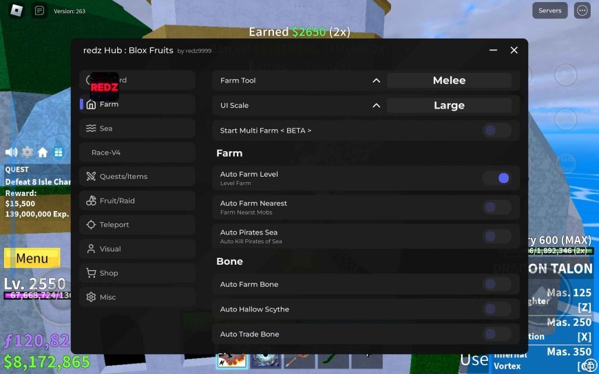 Blox Fruits Redz Hub Mobile Script