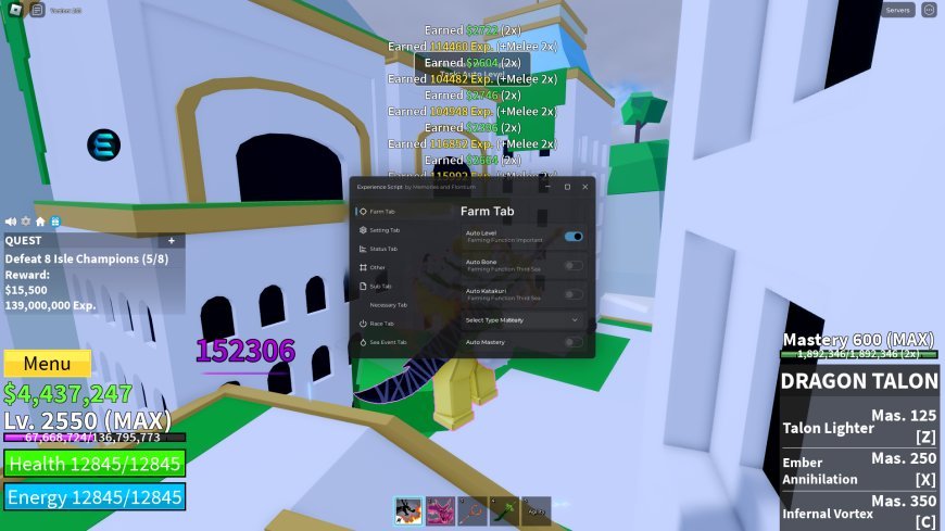 Blox Fruits Experience Hub Script