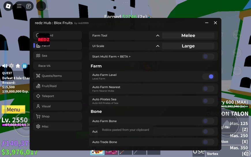 Blox Fruits Redz Hub Mobile Script